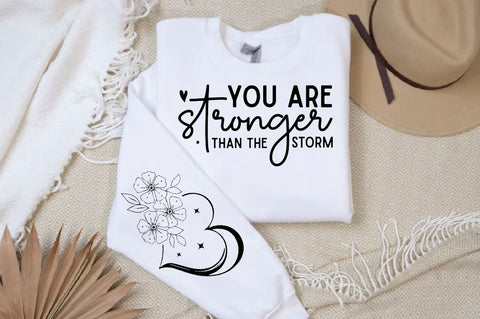 You are stronger than the storm Sleeve SVG Design, Christian Sleeve SVG, Faith SVG Design, Jesus Sleeve SVG SVG Regulrcrative 