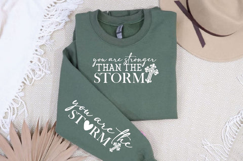 You are stronger than the storm Sleeve SVG Design, Christian Sleeve SVG, Faith SVG Design, Jesus Sleeve SVG SVG Regulrcrative 