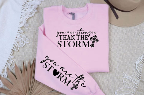 You are stronger than the storm Sleeve SVG Design, Christian Sleeve SVG, Faith SVG Design, Jesus Sleeve SVG SVG Regulrcrative 