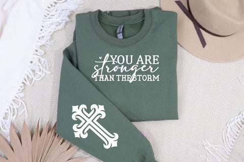 You Are stronger than the storm Sleeve SVG Design, Christian Sleeve SVG, Faith SVG Design, Jesus Sleeve SVG SVG Regulrcrative 