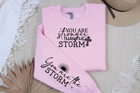 You are stronger than the storm Sleeve SVG Design, Christian Sleeve SVG, Faith SVG Design, Jesus Sleeve SVG SVG Regulrcrative 