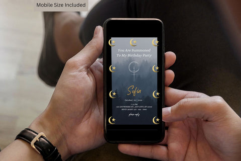 You Are Summoned Birthday Invitation | Goth Witch Party Invite Canva | Editable Dark Ritual Invite | 5x7 Printable + Mobile Version Invite Digital Pattern Willow Paige Farms 