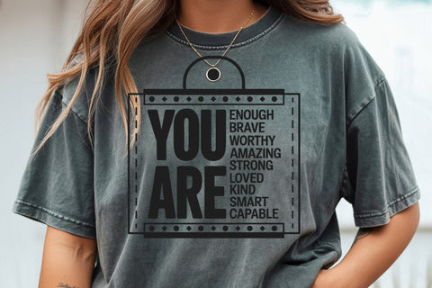 You Are Svg, Positive Svg, Motivational Svg, Inspirational svg, Self Love Svg, Mental Health Svg, She is Brave Svg, You Matter Svg SVG DesignDestine 