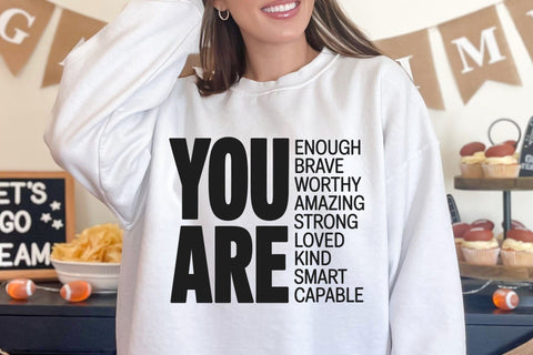 You Are Svg, Positive Svg, Motivational Svg, Inspirational svg, Self Love Svg, Mental Health Svg, She is Brave Svg, You Matter Svg SVG DesignDestine 