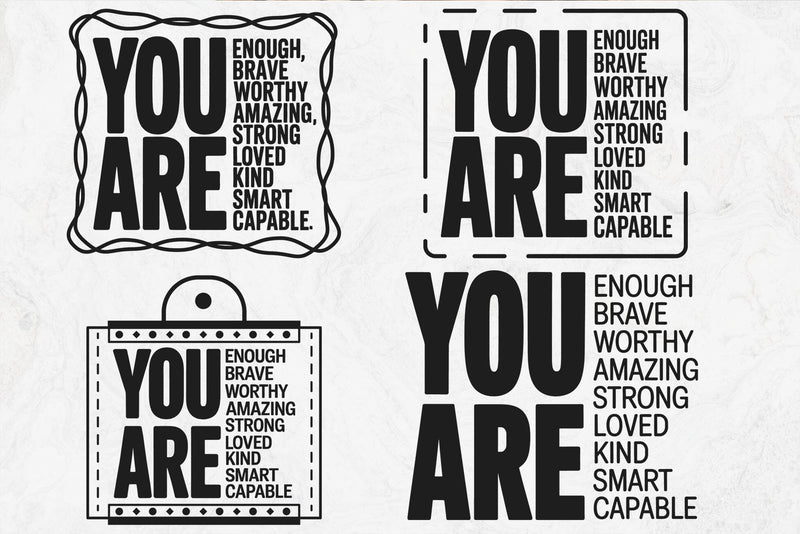 You Are Svg, Positive Svg, Motivational Svg, Inspirational svg, Self Love Svg, Mental Health Svg, She is Brave Svg, You Matter Svg SVG DesignDestine 