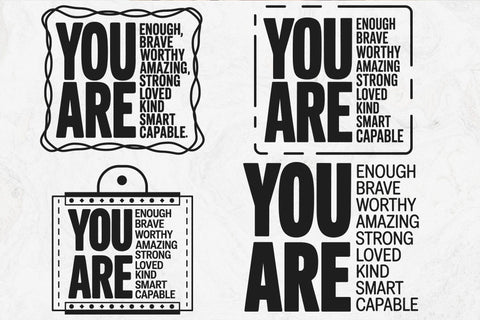 You Are Svg, Positive Svg, Motivational Svg, Inspirational svg, Self Love Svg, Mental Health Svg, She is Brave Svg, You Matter Svg SVG DesignDestine 