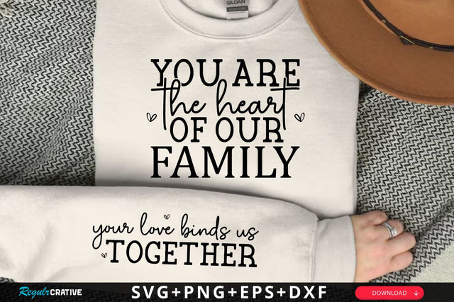 You are the heart of our family Sleeve SVG Design, Mother's Day Sleeve SVG, Mom Sleeve SVG SVG Regulrcrative 