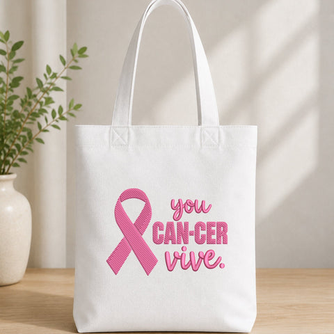 You Can-Cer Vive Embroidery Design – Breast Cancer Awareness Pink Ribbon Survivor Machine Embroidery File Embroidery/Applique DESIGNS PatternFeed8 