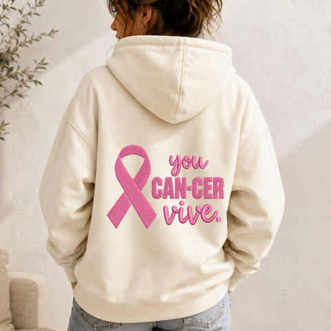 You Can-Cer Vive Embroidery Design – Breast Cancer Awareness Pink Ribbon Survivor Machine Embroidery File Embroidery/Applique DESIGNS PatternFeed8 