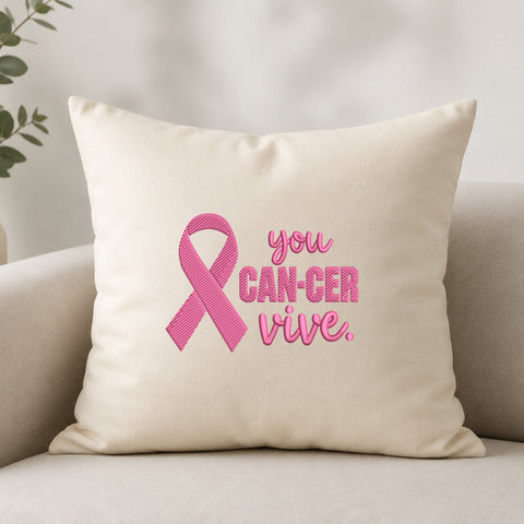 You Can-Cer Vive Embroidery Design – Breast Cancer Awareness Pink Ribbon Survivor Machine Embroidery File Embroidery/Applique DESIGNS PatternFeed8 