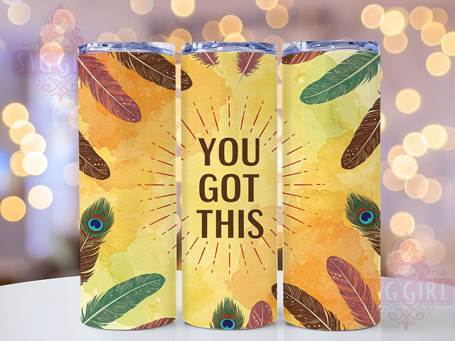 You Got This Boho Tumbler, Boho Motivational Wrap, Inspirational Quote Tumbler, 20oz Bohemian Design, Positive Message Tumbler, Boho Revival Sublimation, Encouraging Words Tumbler Sublimation SvggirlplusArt 