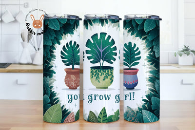 You Grow Girl Plant 20 oz Skinny Tumbler PNG, Crazy Plant Lady Sublimation PNG, House Plants Tumbler Sublimation PNG Design Sublimation Rabbitmakies 