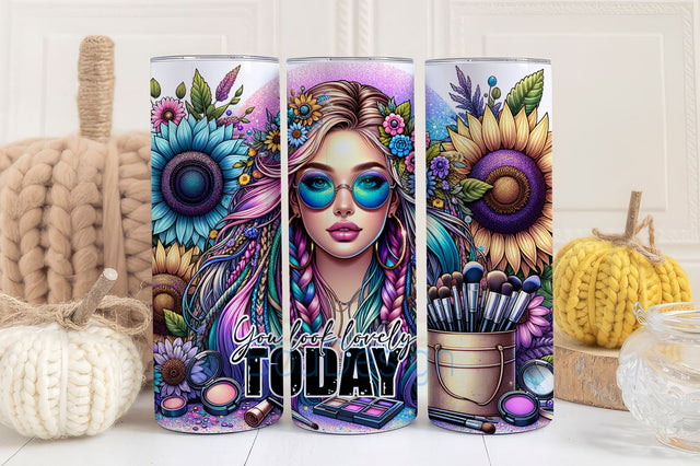 You Look Lovely Today Tumbler Wrap, Badass bitch 20oz Skinny Sublimation Tumbler Design, Snarky Funny Png Sublimation BouDesign 