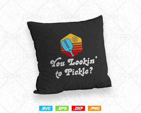 You Lookin' To Pickle? Pickleball Retro 80s Svg Png Files, Retired Grandma Grandpa Gifts Friends Cousins Vintage Design, Instant Download SVG DesignDestine 