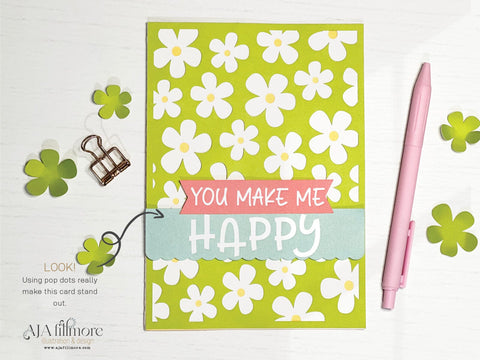 You Make Me Happy SVG Card – Floral Cut File for DIY Greeting Cards SVG Aja Nicole Designs 