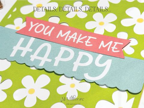 You Make Me Happy SVG Card – Floral Cut File for DIY Greeting Cards SVG Aja Nicole Designs 