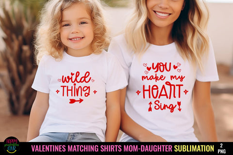 You Make My Heart I Valentine Matching Shirts Mommy Me PNG Sublimation Happy Printables Club 