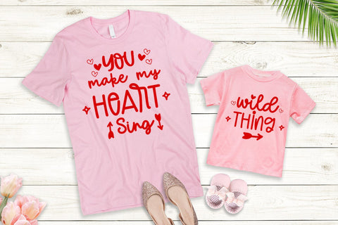 You Make My Heart I Valentine Matching Shirts Mommy Me PNG Sublimation Happy Printables Club 
