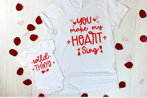 You Make My Heart I Valentine Matching Shirts Mommy Me PNG Sublimation Happy Printables Club 