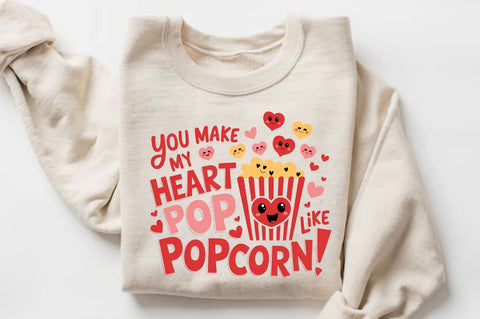 You make my heart pop like popcorn! Sublimation T-Shirt Design Sublimation Regulrcrative 