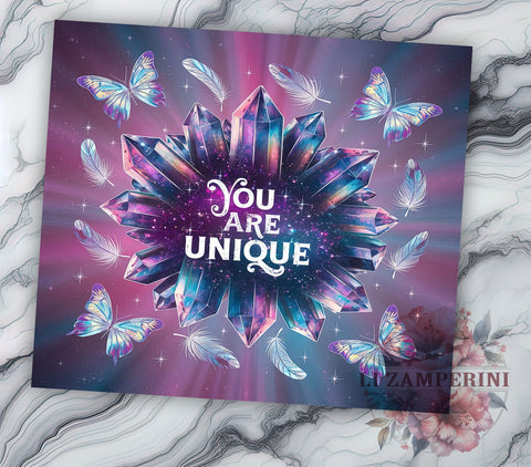 Your are Unique Neon 20oz Tumbler Wrap PNG, Celestial Crystal Rainbow Tumbler Png, Straight & Tapered Tumbler Wrap, Instant Digital Download Sublimation Li Zamperini 