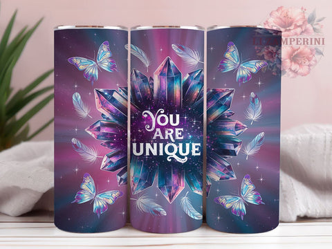 Your are Unique Neon 20oz Tumbler Wrap PNG, Celestial Crystal Rainbow Tumbler Png, Straight & Tapered Tumbler Wrap, Instant Digital Download Sublimation Li Zamperini 