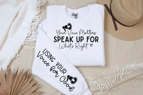 Your Voice Matters Speak Up for What Right Sleeve SVG Design, Inspirational sleeve SVG, Motivational Sleeve SVG Design, Positive Sleeve SVG SVG Regulrcrative 
