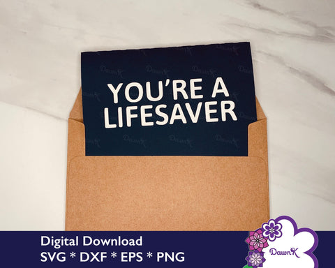 You're a Lifesaver SVG - Minimalist Greeting Card SVG DawnKDesigns 