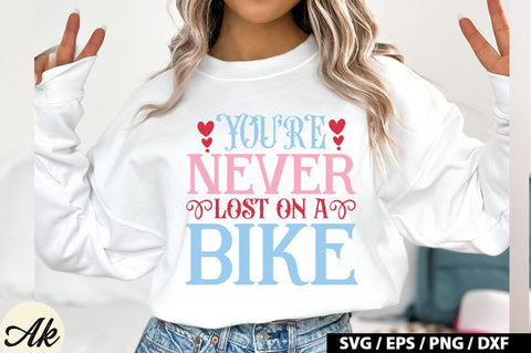 You're Never Lost On A Bike Retro Design SVG akazaddesign 