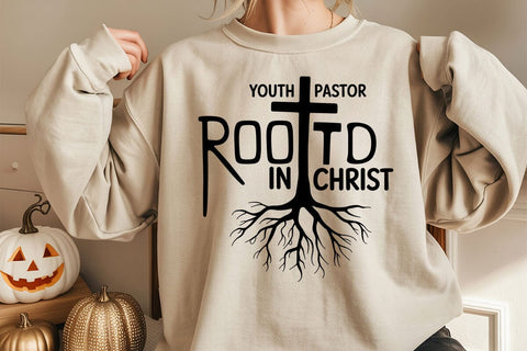 Youth Pastor Rooted In Christ Svg Png Files, Christian Cross Svg, Religious Svg, Scripture Svg, Christian Shirt Design Svg SVG DesignDestine 