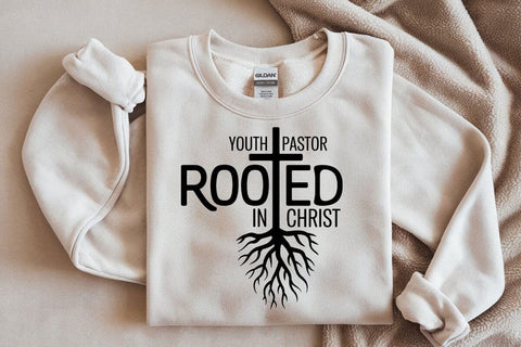 Youth Pastor Rooted In Christ Svg Png Files, Christian Cross Svg, Religious Svg, Scripture Svg, Christian Shirt Design Svg SVG DesignDestine 