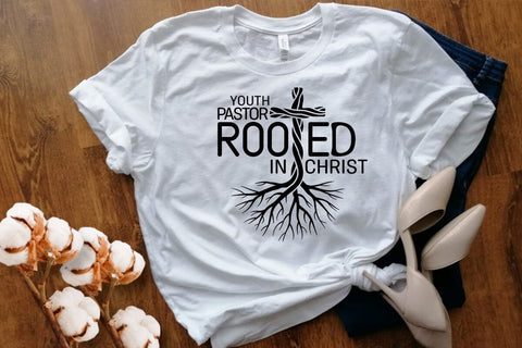 Youth Pastor Rooted In Christ Svg Png Files, Christian Cross Svg, Religious Svg, Scripture Svg, Christian Shirt Design Svg SVG DesignDestine 