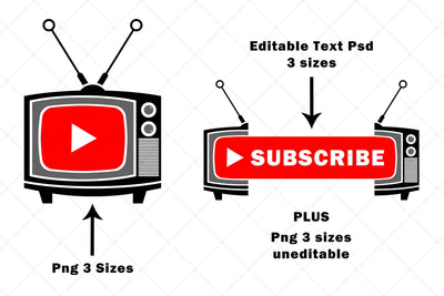 YouTube Subscribe Retro Television Sublimation Karma Genie Graphics 