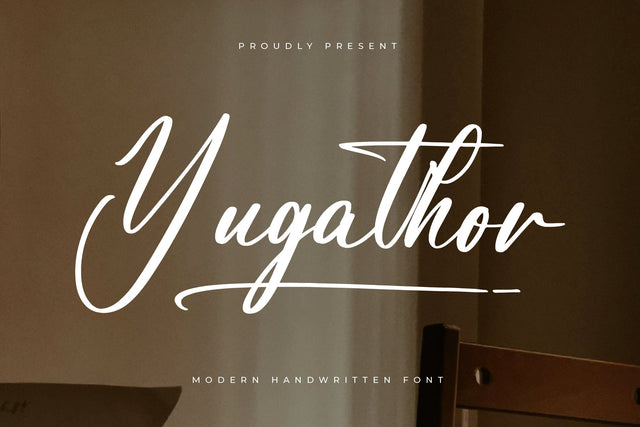Yugathor - Modern Handwritten Font Font Letterena Studios 
