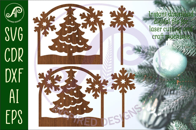 Yule log ends and toppers Christmas desert laser cut design SVG APInspireddesigns 