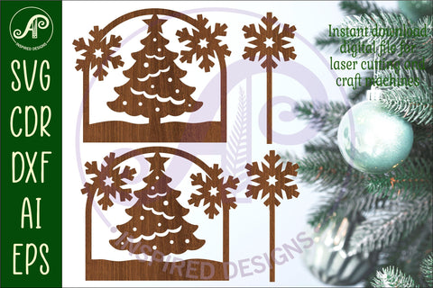 Yule log ends and toppers Christmas desert laser cut design SVG APInspireddesigns 