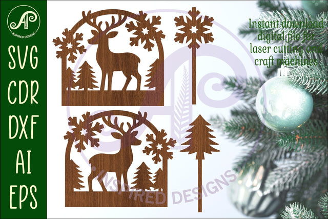 Yule log ends and toppers Christmas desert laser cut design SVG APInspireddesigns 