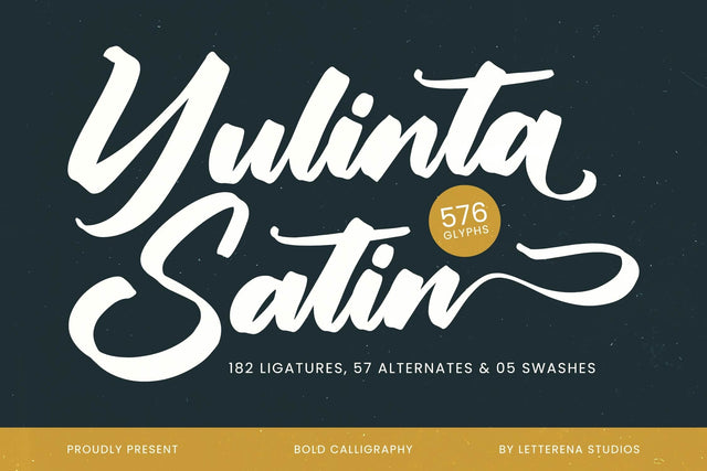 Yulinta Satin - Bold Calligraphy Font Font Letterena Studios 