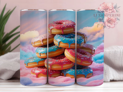 Yummy Frosted Donuts Tumbler, Frosted Donut Wrap, Sweet Treat Sublimation Design, Dessert Lover Cup, 20Oz Skinny Tumbler Wrap, Colorful Donut Mug, Fun Foodie Design Sublimation Li Zamperini 