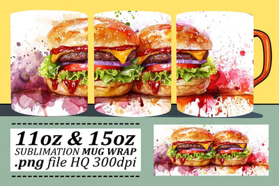 Yummy Watercolor Food Design Sublimation afrosvg 