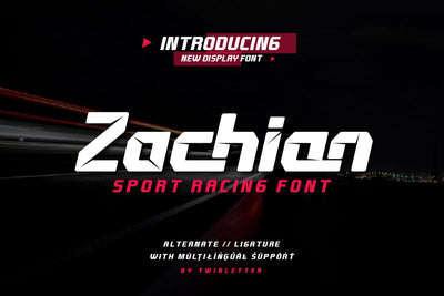 Zachian - Sport Racing Font Font twinletter 