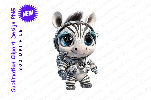 Zebra astronaut cute space explorer clipart png Sublimation Regulrcrative 