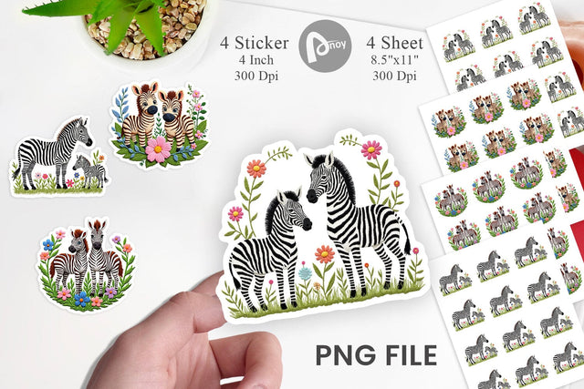 Zebra Embroidery Sticker Sublimation artnoy 