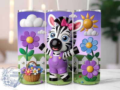 Zebra Floral 20oz Tumbler, Animal Print Tumbler, Nature Sublimation, Inspirational Wrap Design, Stylish PNG, 20oz Tumbler Wrap Sublimation ToriDesigns 