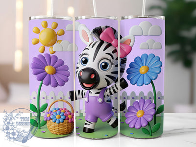 Zebra Floral 20oz Tumbler, Animal Print Tumbler, Nature Sublimation, Inspirational Wrap Design, Stylish PNG, 20oz Tumbler Wrap Sublimation ToriDesigns 