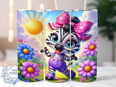 Zebra Floral 20oz Tumbler, Animal Print Tumbler, Nature Sublimation, Inspirational Wrap Design, Stylish PNG, 20oz Tumbler Wrap Sublimation ToriDesigns 