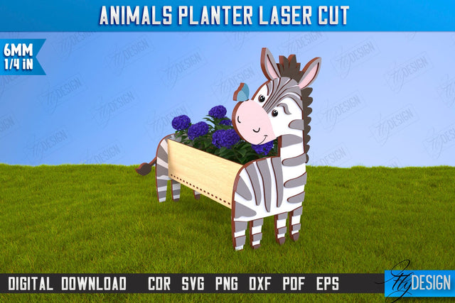 Zebra Flower Stand Laser Cut | Garden Design | Home Decor | Flower Holder | CNC File SVG Fly Design 