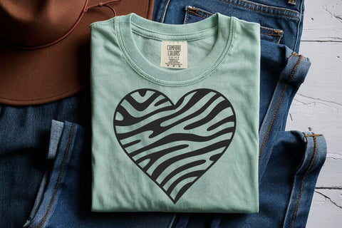 Zebra Heart Svg, Zebra Heart Print, Zebra Stripes, Animal Skin Print Pattern SVG DesignDestine 