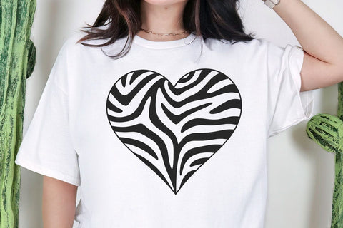 Zebra Heart Svg, Zebra Heart Print, Zebra Stripes, Animal Skin Print Pattern SVG DesignDestine 