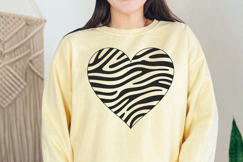 Zebra Heart Svg, Zebra Heart Print, Zebra Stripes, Animal Skin Print Pattern SVG DesignDestine 